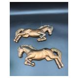 1973 Miller Studio chalkware copper tone horses