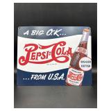 12x15ï¿½ MODERN METAL PEPSI COLA SIGN