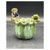 VTG SMALL planter Chinese mudman fisherman & frog