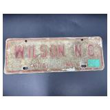 1984 Wilson, North Carolina city tag license plate