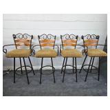 Metal and wood swivel barstools