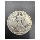 1943 Walking Liberty Half Dollar coin 90% silver