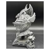 Heavy knight helmet with dragon home decor