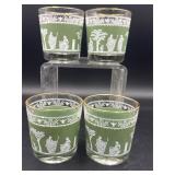vintage Hellenic Green glasses Jeannette Glass