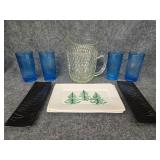 Pitcher glassware serving trays