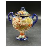 Japanese Kutani porcelain hand painted lidded urn