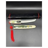 VTG Knife w/ Sheath Chinese Dragon Red Tassel