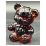 Vintage BOYD art glass fuzzy the bear