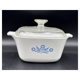 1 3/4 quart blue cornflower corning ware casserole