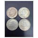 4- 1964 Roosevelt dimes 90% silver