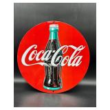 Modern metal Coca-Cola sign embossed