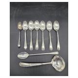 9 Sterling Silver Spoons - 270g - S12