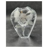 Lead Crystal Etched Floral Vaseï¿½S9