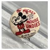 1930s Mickey Mouse Undies Pinback Button