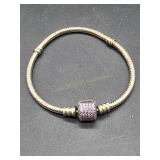 Pandora Sterling Silver & Amythest Bracelet - S12