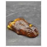 Blenko Tangerine Crystal Frog Paperweight - S12