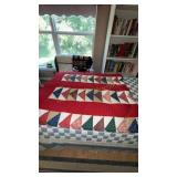 Handmade Red Flying Geese Quilt