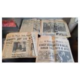 Vintage Kennedy Assassination Newspapers