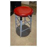 Vintage Red & White Stool
