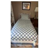 Twin Bed with Blanket & Bed Linens