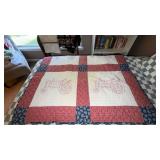 Handmade Tractor-Themed Baby Quilt