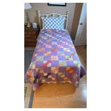 Vintage Handcrafted Patchwork Quilt ï¿½ Purple & Fes