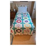 Vintage Hand Pieced Grandmother's Flower Garden Qt