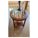 Oval Glass Top End Table
