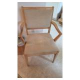 Vintage Oak Upholstered Arm Chair
