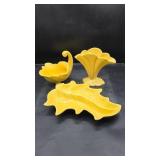 Vintage Yellow Mid-Century Ceramic Decor Set