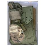Tote of Military Blankets & More