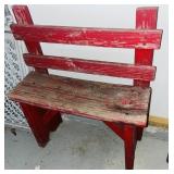 Whimsical Little Red Bench