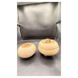 Pair of Studio Pottery Lidded Canisters