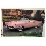 1987 Litho Poster Print - 1957 Pink Thunderbird