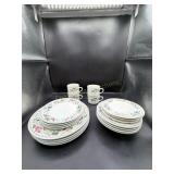 Farberware English Garden Stoneware Dinnerware Lot