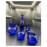 Cobalt Blue Art Glass Decor Group