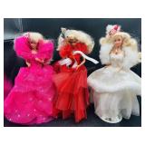 3 Loose Holiday Barbie Dolls