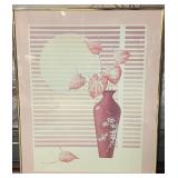 Postmodern Framed Art Print - Pink Floral Vase