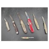 7 Pocket Knives incl. Vintage & Coca-Cola