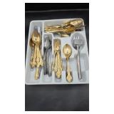Mixed Flatware Lot w/ Golden Barchat Pieces