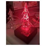 Vintage Crystal Christmas Trees & Lighted Base