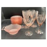 Vintage Carnival Glass & Watermelon Crystal