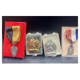 1950s lot of 6 School Wrestling Medals
