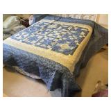 Large Blue & White Patchwork Quilt