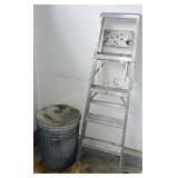 Metal Trash Can & Step Ladder with Melt