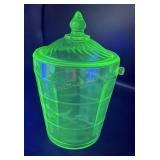 Vintage Uranium Glass Small Ice Bucket