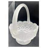 Vintage LE Smith Moon & Stars Frosted Glass Basket