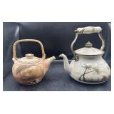 Vintage Pottery Teapot & Decorative Kettle