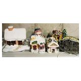 Lot of Ceramic Light-Up Houses