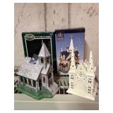 Lot of 5 Christmas Light-Up Cathedrals
